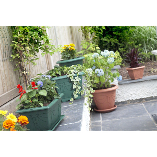 Slim Venetian Window Box Trough Planter 60cm Plastic Pot Terracotta 2