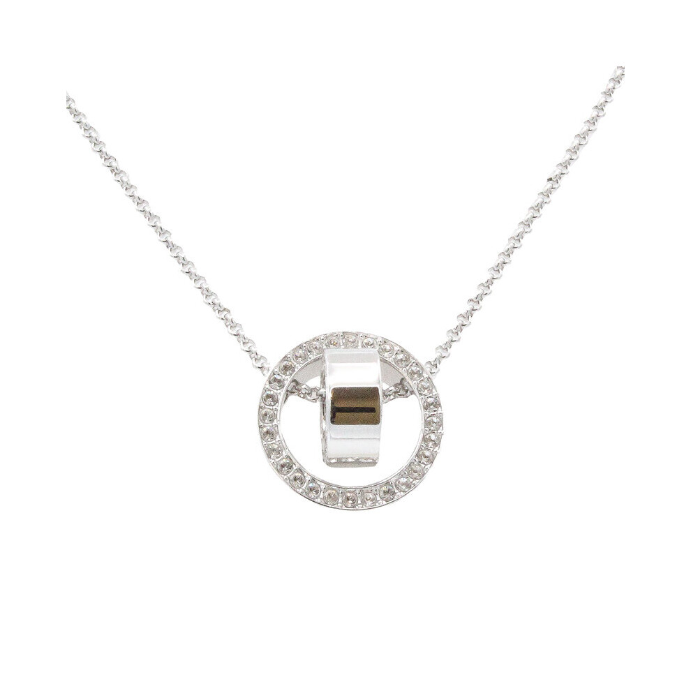 Swarovski Hollow Collection Circular Pendant Necklace Silver