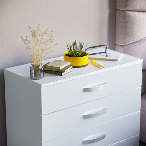 Home Discount (White) Hulio 4 Drawer Chest Bedroom Garment Storage Gloss 2