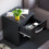 Home Discount (Black) Hulio 2 Drawer Bedside Table Cabinet Nightstand 5