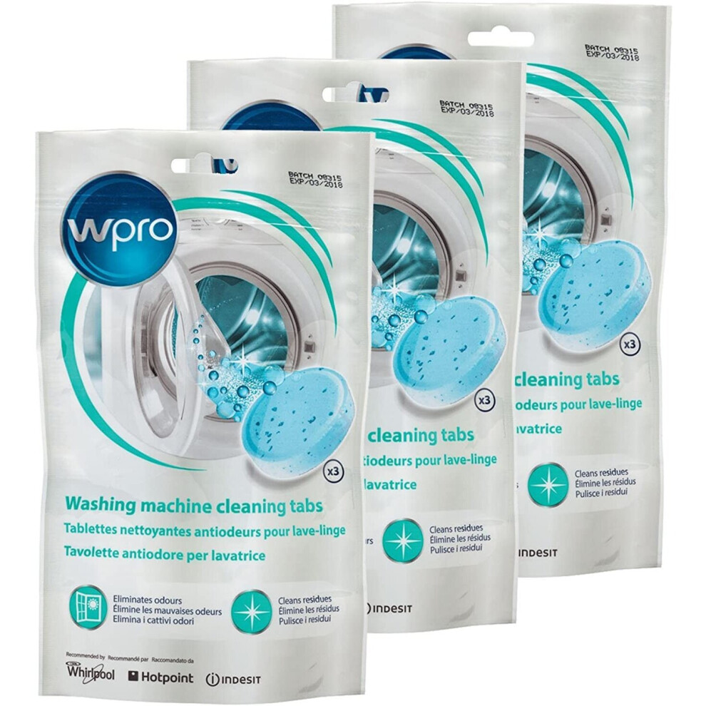 Wpro Washing Machine Cleaner Tablets Pack of 9 tab Odour Mould Remover