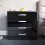 Home Discount (Black) Hulio 4 Drawer Chest Bedroom Garment Storage Gloss 2