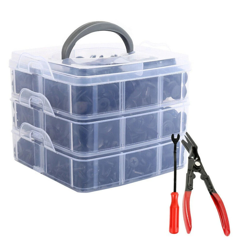 620Pcs Car Body Push Pin Retainer Rivet Fasteners Trim Molding Clip + Screwdriver + Pliers 6112211919669