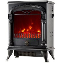 NETTA 2000W Arch Fireplace Stove Heater with Flame Effect - Black