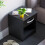 Home Discount (Black) Hulio 1 Drawer Bedside Cabinet Shelf Bed Table 4