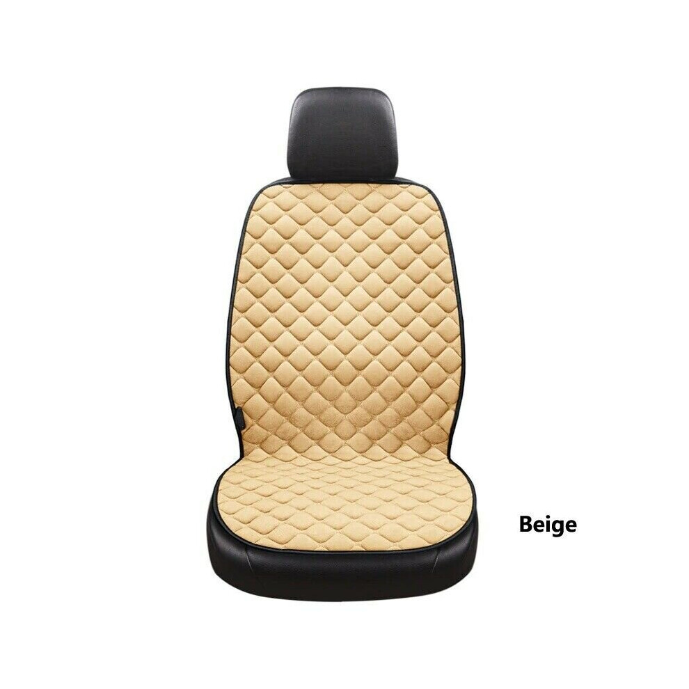 Car Seat Covers (Beige) Car Heated Seat Cushion,12V Heating Warmer Plush Car Pad, Intelligent Temperatur