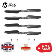 Holy Stone Propeller Blades for HS720/HS720E/HS105 Quadcopter - Original, Black - 4 Propellers + 8 Screws