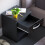 Home Discount (Black) Hulio 1 Drawer Bedside Cabinet Shelf Bed Table 5
