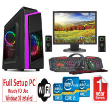 Fast GAMING PC Bundle - i5 16GB RAM 1TB+128GB SSD GTX1050TI 4GB - Speakers - F3 PURPLE RGB - Refurbished