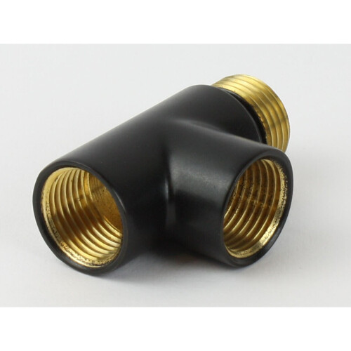 (Black) Dual Fuel Chrome & Black T-Piece Adapter 2