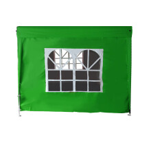 (2.5x2.5M- Window, Green) Green Bay Gazebo Side Panel with window or zipper, 1 Piece Side Panel Wall Only (Canopy Frame Not Included)