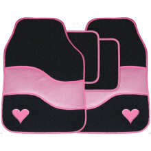 Car Mats Set To Fit Fiat 500 X Pink Heart Design Set Of 4 Universal