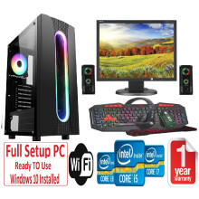 Fast GAMING PC Bundle - i5 16GB RAM 1TB+128GB SSD GTX1050TI 4GB - Speakers - SAURON - Refurbished