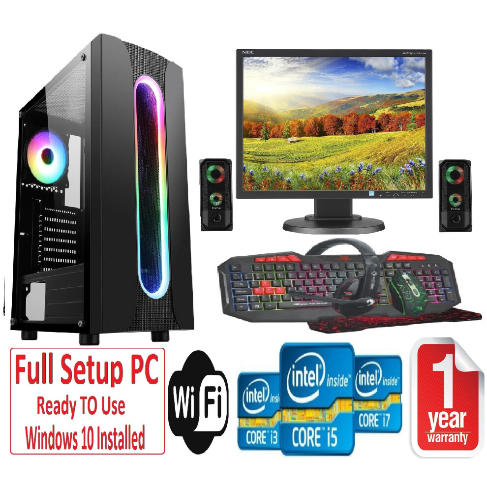 Computek Fast Gaming Pc Bundle - I5 16Gb Ram 1Tb+128Gb Ssd Gtx1050ti 4Gb - Speakers - Sauron