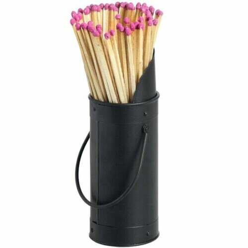 Heavy Duty Black Matchstick Holder Fireside Coal Scuttle Safety Holder