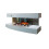 Electric Fireplace White 48 inch 2000W LED Adjustable Flame Effect 2