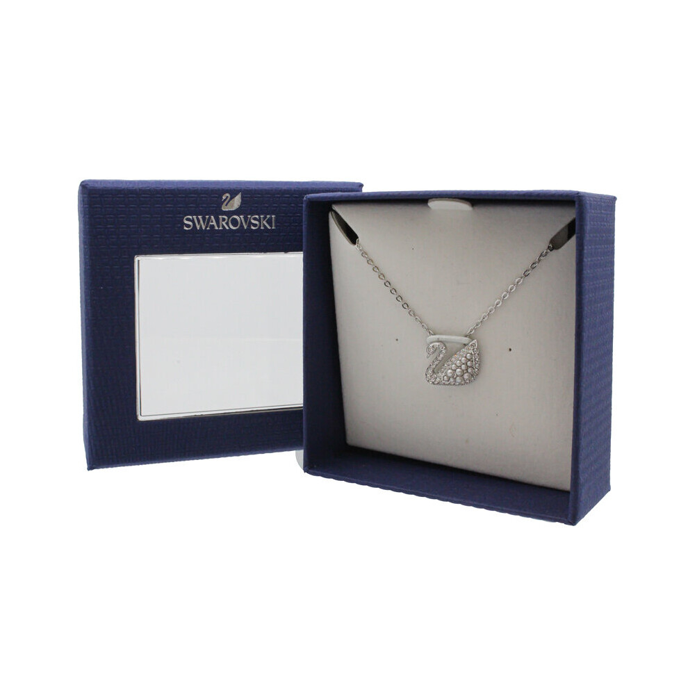 Swarovski Iconic Swan Crystal & Pearl Silver Necklace