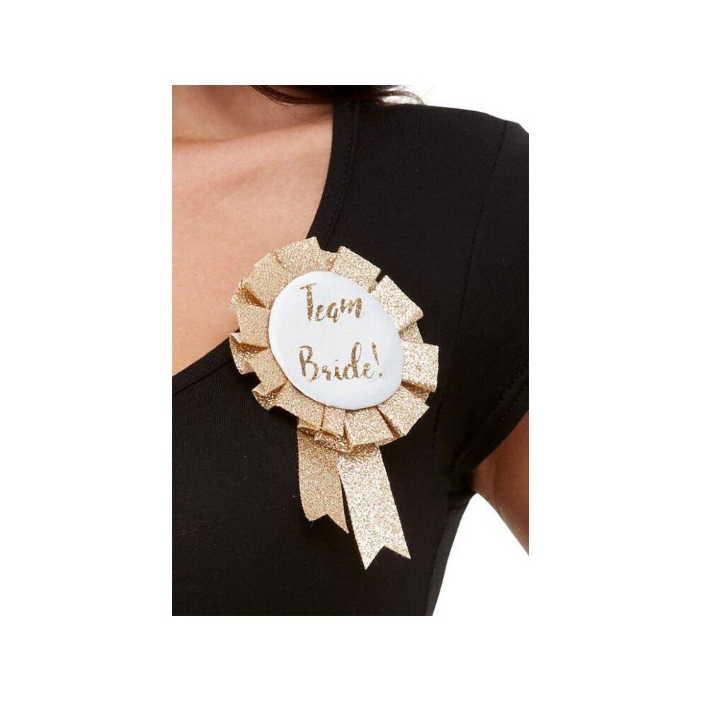 Team Bride Rosette Rose Gold Womens