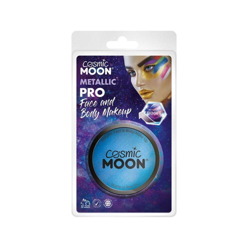 Cosmic Moon Metallic Pro Face Paint Cake Pots Blu