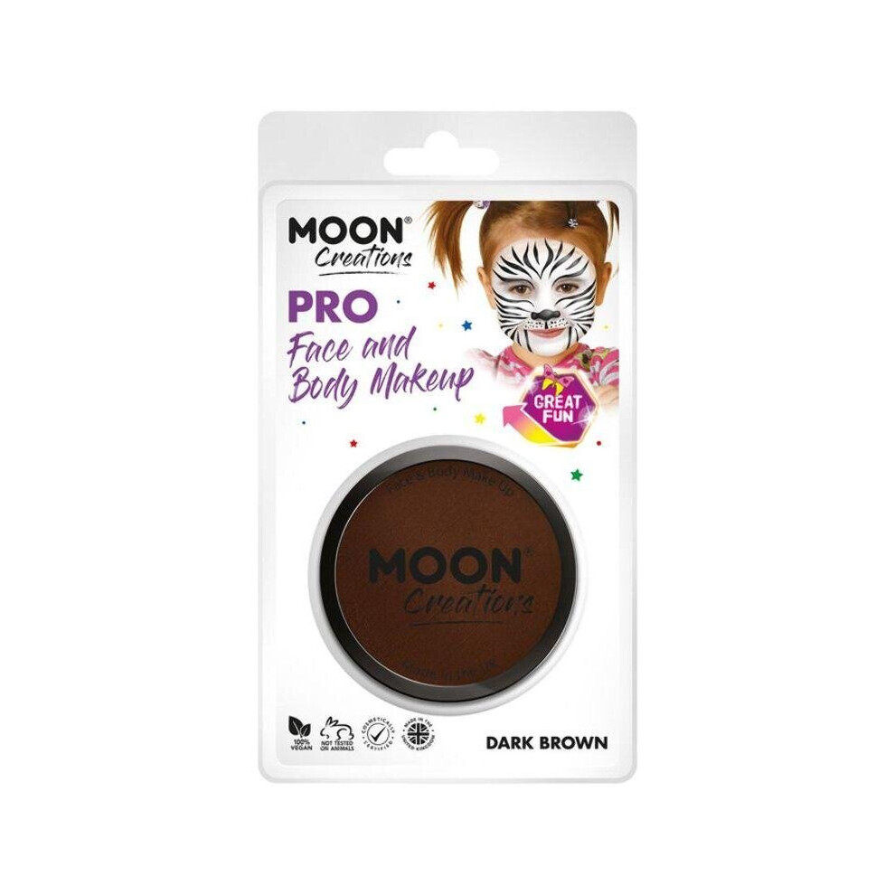 Moon Creations Pro Face Paint Cake Pot Dark Brown