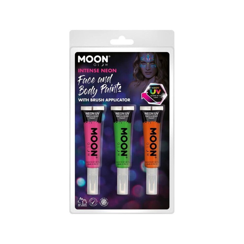 Moon Glow Intense Neon UV Face Paint and Brush