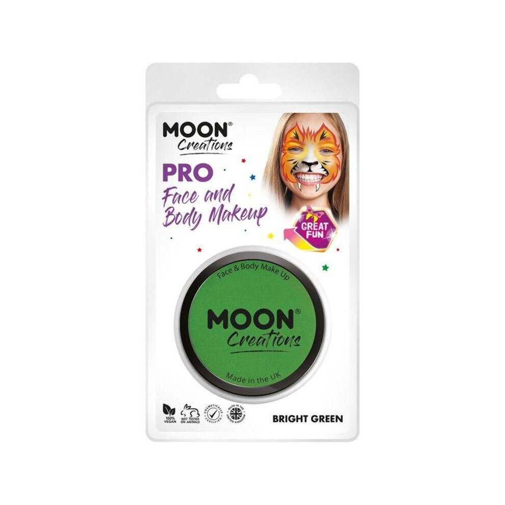 Moon Creations Pro Face Paint Cake Pot Bright Gre