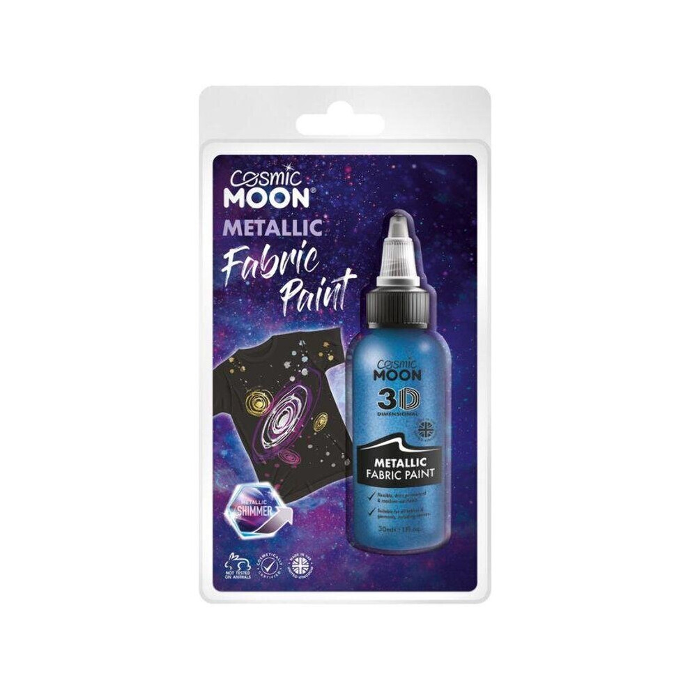 Cosmic Moon Metallic fabric Paint Blue