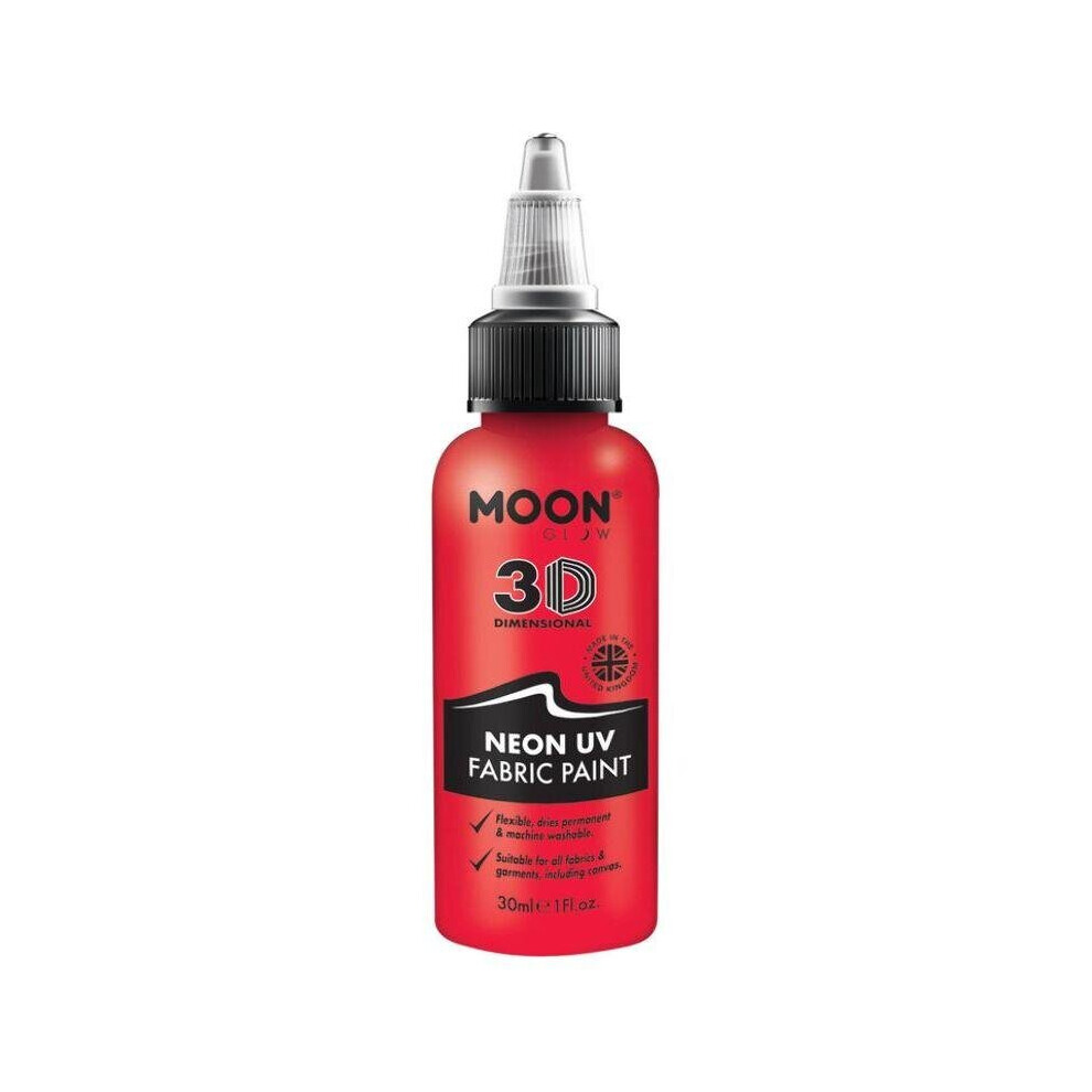 Moon Glow Neon UV Intense Fabric Paint Red