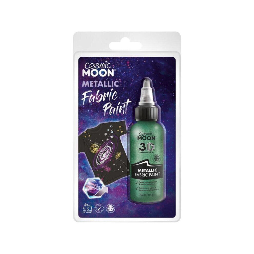 Cosmic Moon Metallic Fabric Paint Green