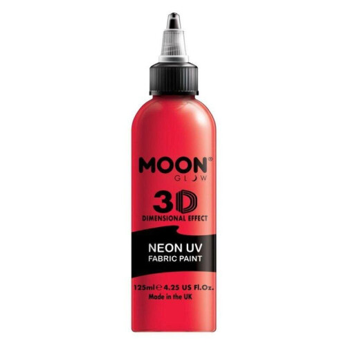 Smiffy's Moon Glow Neon UV Intense Fabric Paint Red
