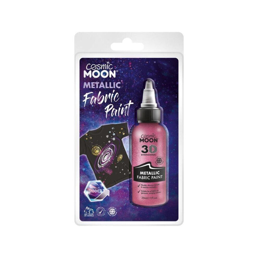 Cosmic Moon Metallic Fabric Paint Pink