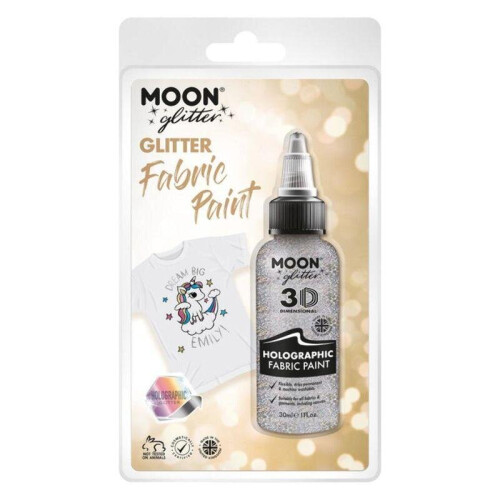 Smiffy's Moon Glitter Holographic Glitter Fabric Paint Sil