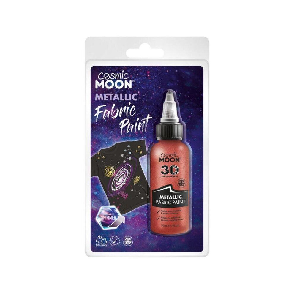 Cosmic Moon Metallic Fabric Paint Red