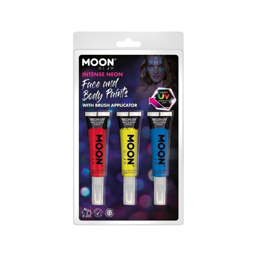 Moon Glow Intense Neon UV Face Paint and Brush