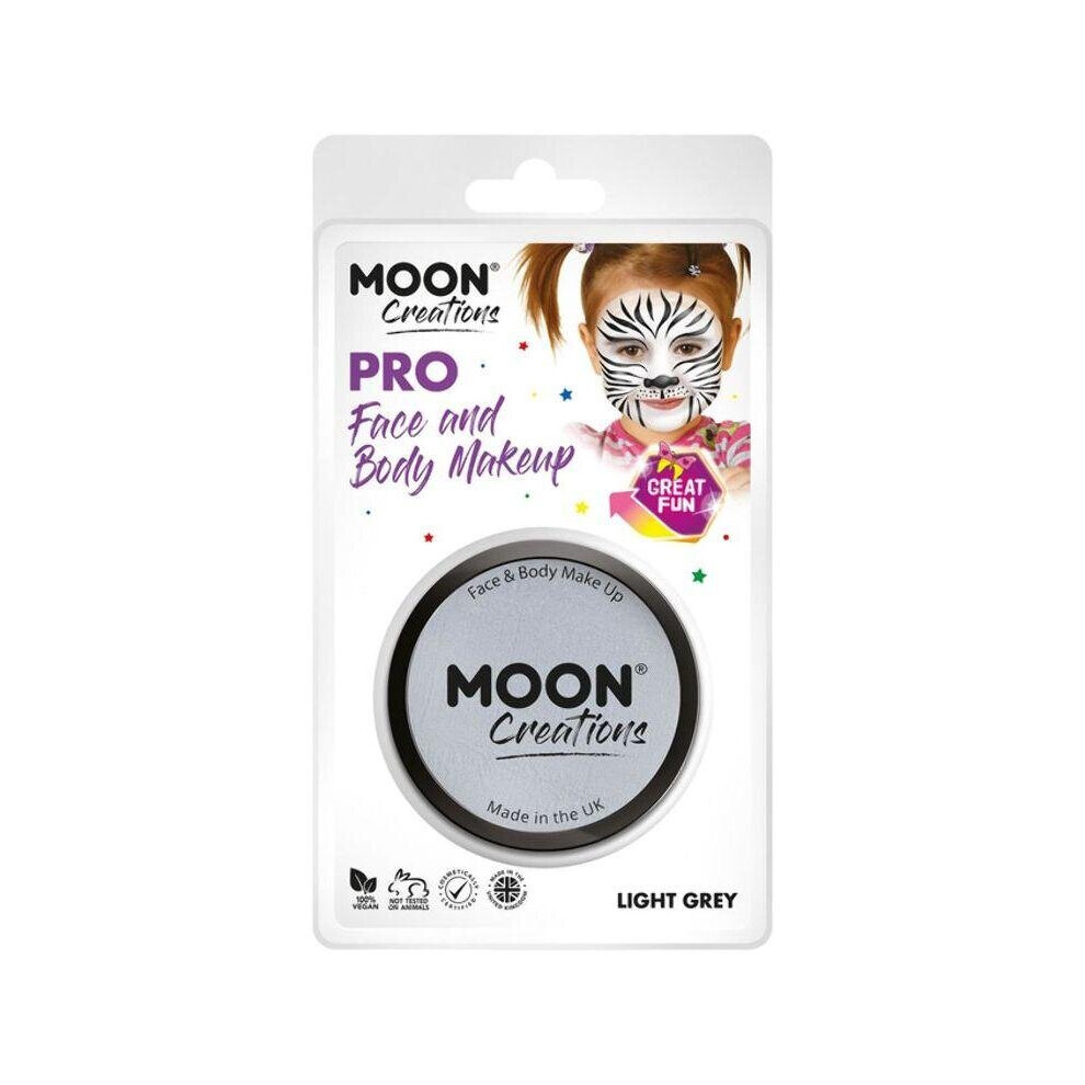 Moon Creations Pro Face Paint Cake Pot Light Grey