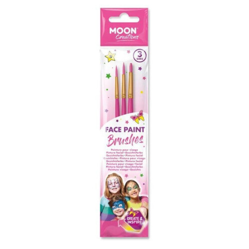 Smiffy's Moon Creations Face Paint Brushes Pink