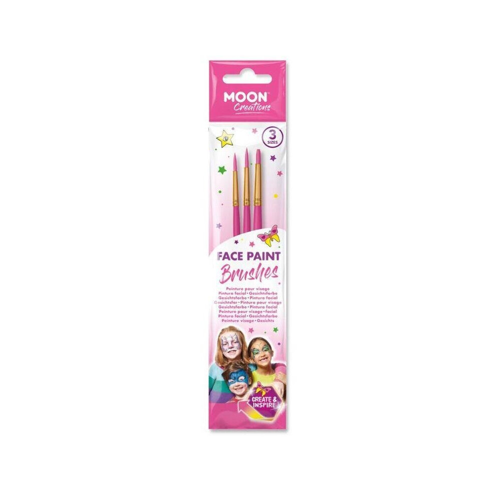 Moon Creations Face Paint Brushes Pink