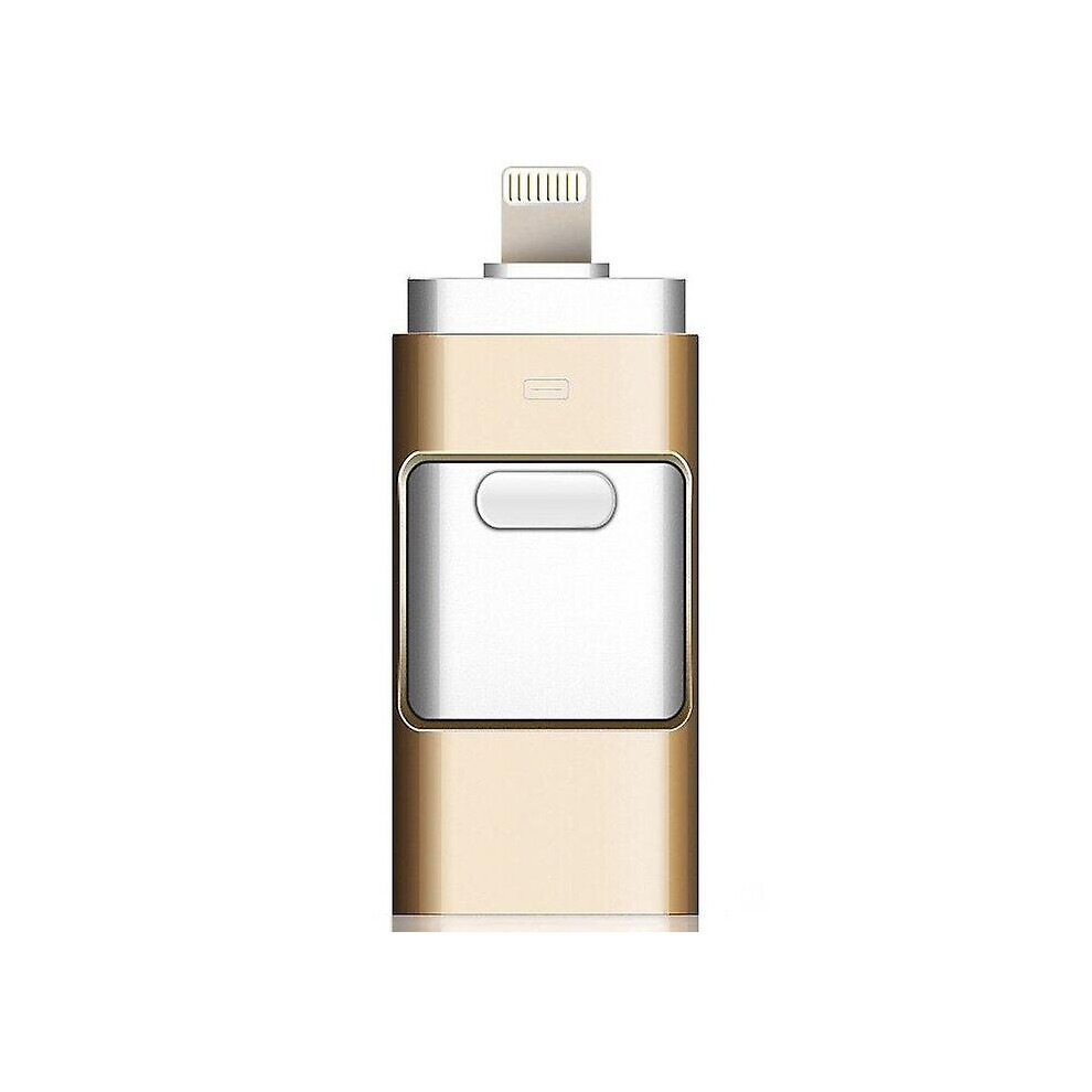 (, 16 Gb) 3 In 1 Usb Flash Drive Expansion Memory Stick Otg Pendrive For Iphone Ipad Android Pc Gold 768694843265