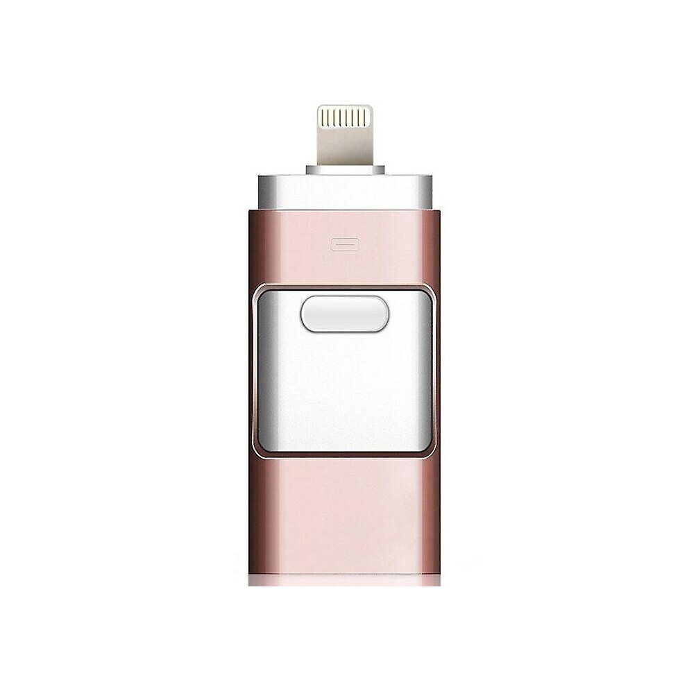 (Rose 64 Gb) 3 In 1 Usb Flash Drive Expansion Memory Stick Otg Pendrive For Iphone Ipad Android Pc Gold 768694843081