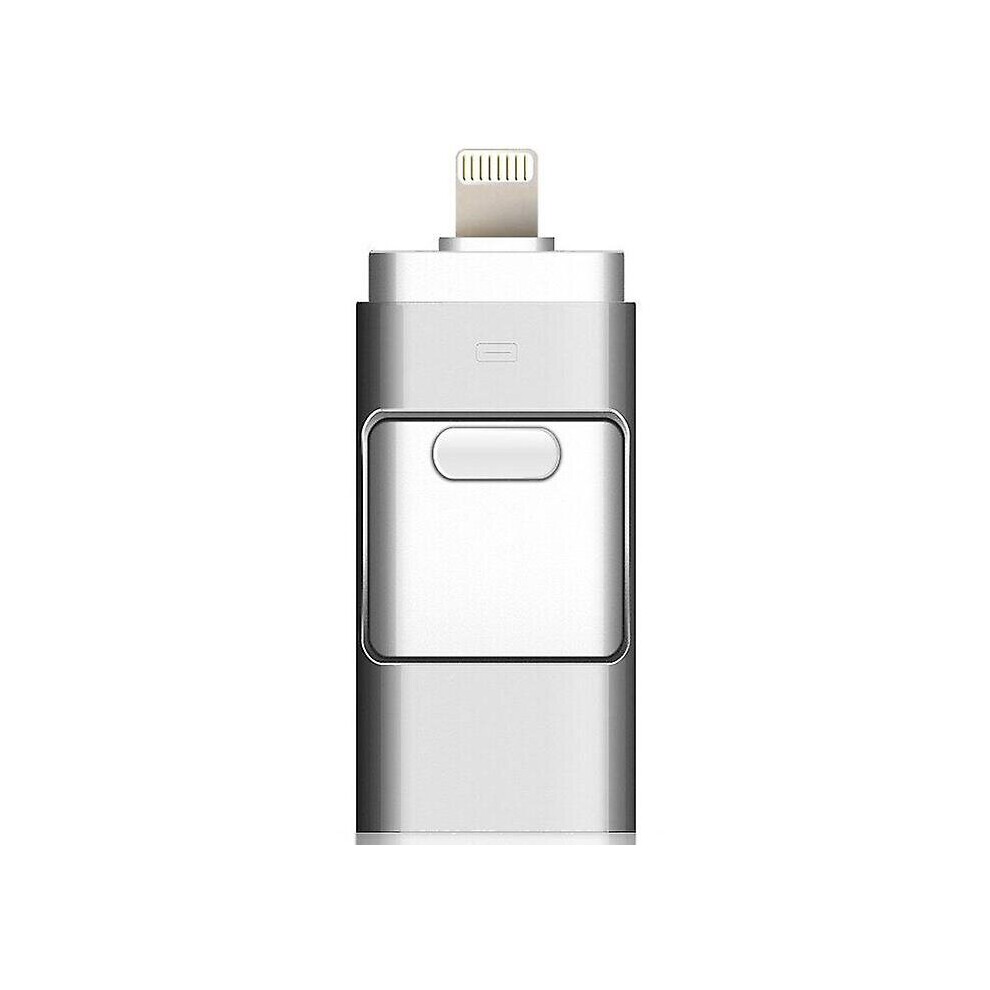 (, 64 Gb) 3 In 1 Usb Flash Drive Expansion Memory Stick Otg Pendrive For Iphone Ipad Android Pc Silver 768694842848