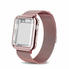 (for iWatch 40mm, Rose Gold(Band+Case)) Band Strap+Cover Case for Apple Watch Band Series 38 40 41 42 44 45 mm