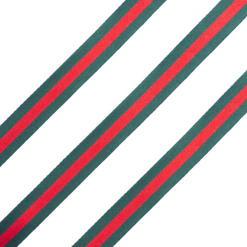 HAND Red & Green Ribbon Trim for Dress, Garment, Hat & Soft Furnishing Embellishment - 5 Metres x 10 mm