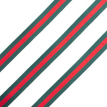 HAND Red & Green Ribbon Trim for Dress, Garment, Hat & Soft Furnishing Embellishment - 5 Metres x 15 mm