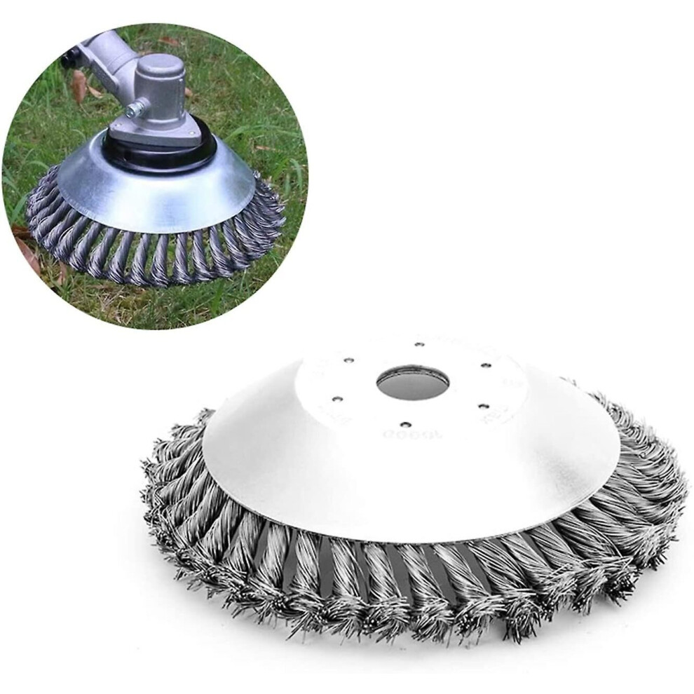 (6 inch) Steel Wire Weeding Wheel Lawn Mower Grass Weed Brush Trimmer Head Grass Removal Cutter
