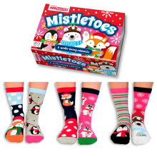 United Oddsocks Mistletoes 6 Bright Fun Ladies Colourful Socks UK 4-8