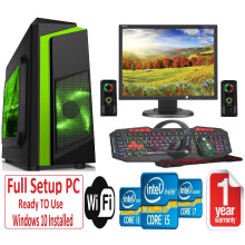 Fast GAMING PC Bundle - i5 16GB RAM 1TB+240GB SSD GTX1050TI 4GB - Speakers - F3 GREEN - Refurbished