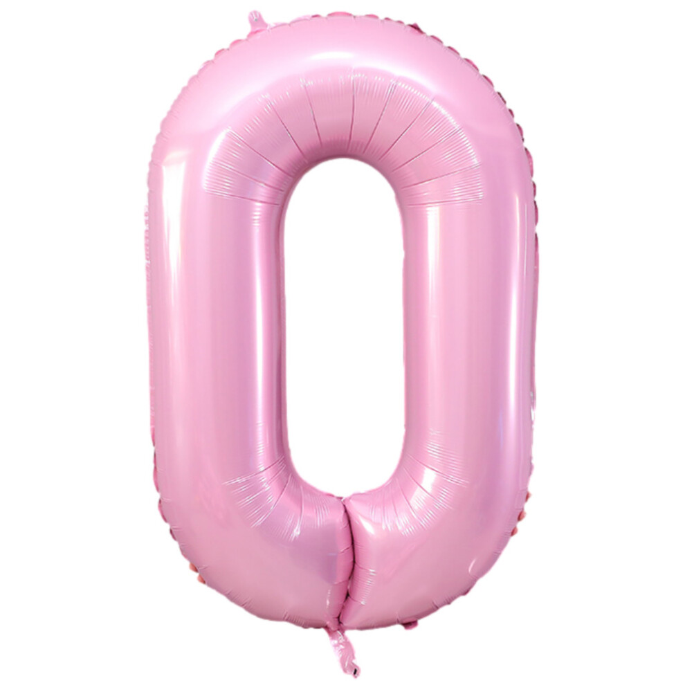 (Number 0) 40" Large Pastel Pink Foil Number Balloon