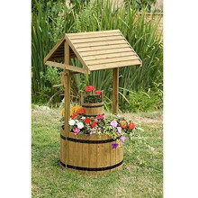 Smart Garden Wooden Wishing Well Patio Garden Planter Outdoor Decoration