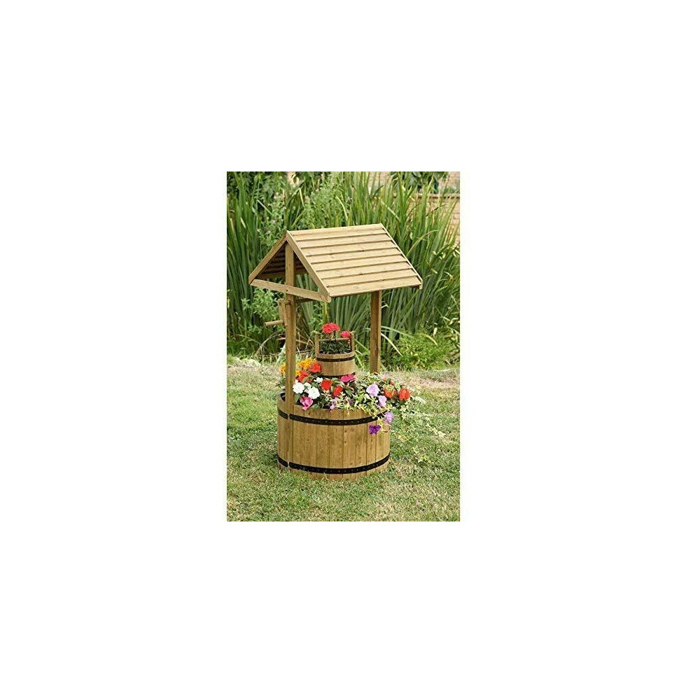 Smart Garden Wooden Wishing Well Patio Garden Planter Outdoor Decoration