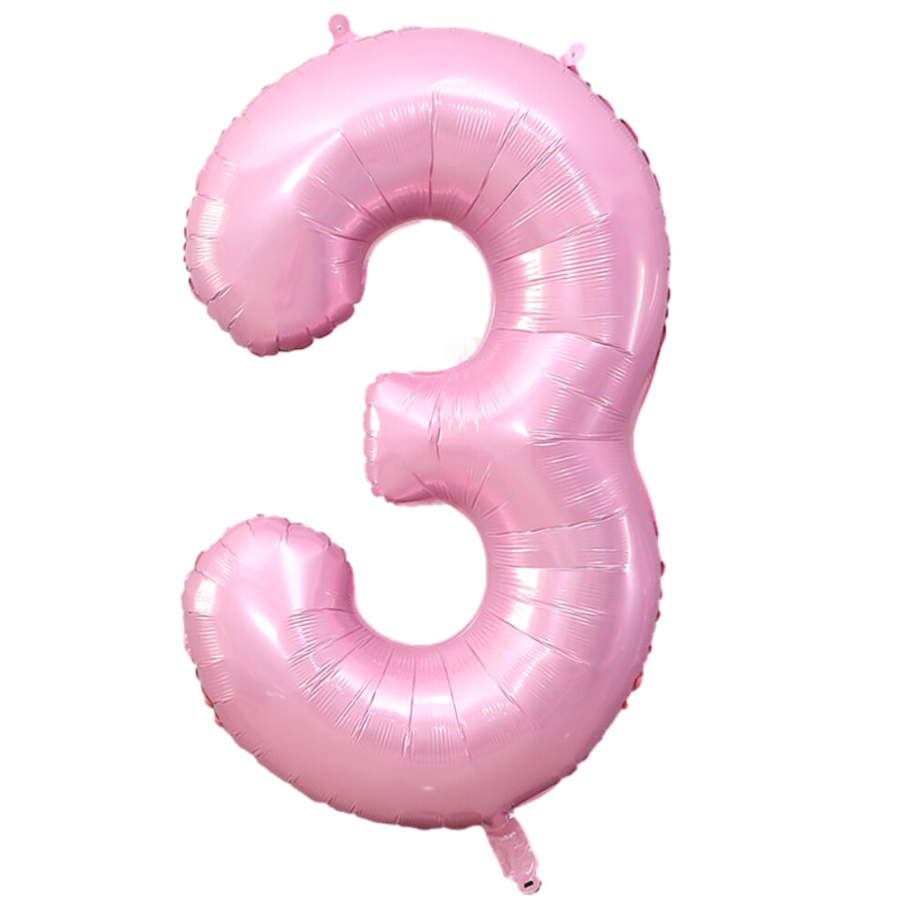 (Number 3) 40" Large Pastel Pink Foil Number Balloon